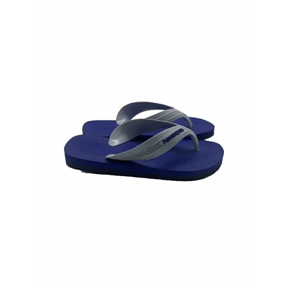 Havaianas Kids Boys Flip Flops Sandals Gray Blue Size 1 Youth EUR 31/32 Shoes